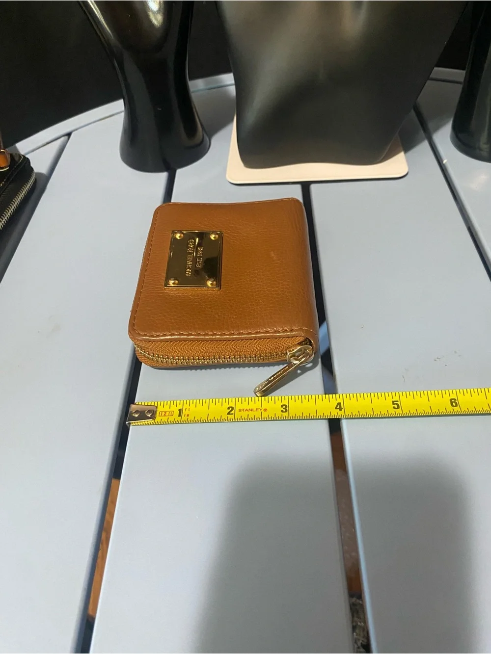 Michael Kors brown leather foldable wallet women’s zipper wallet